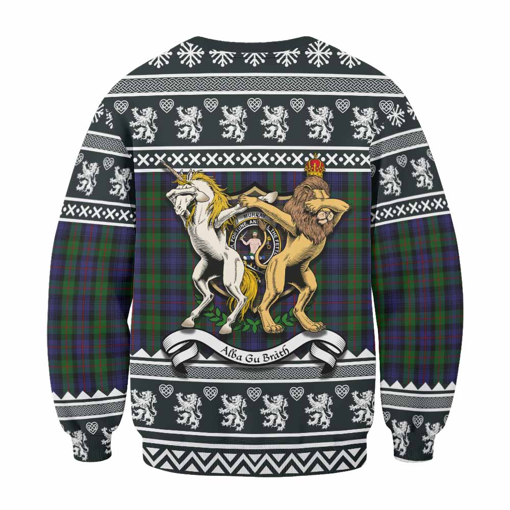 Murray Clan Tartan Crest Christmas Sweatshirt Coat of Arms Funny Style - Tartan Vibes Clothing