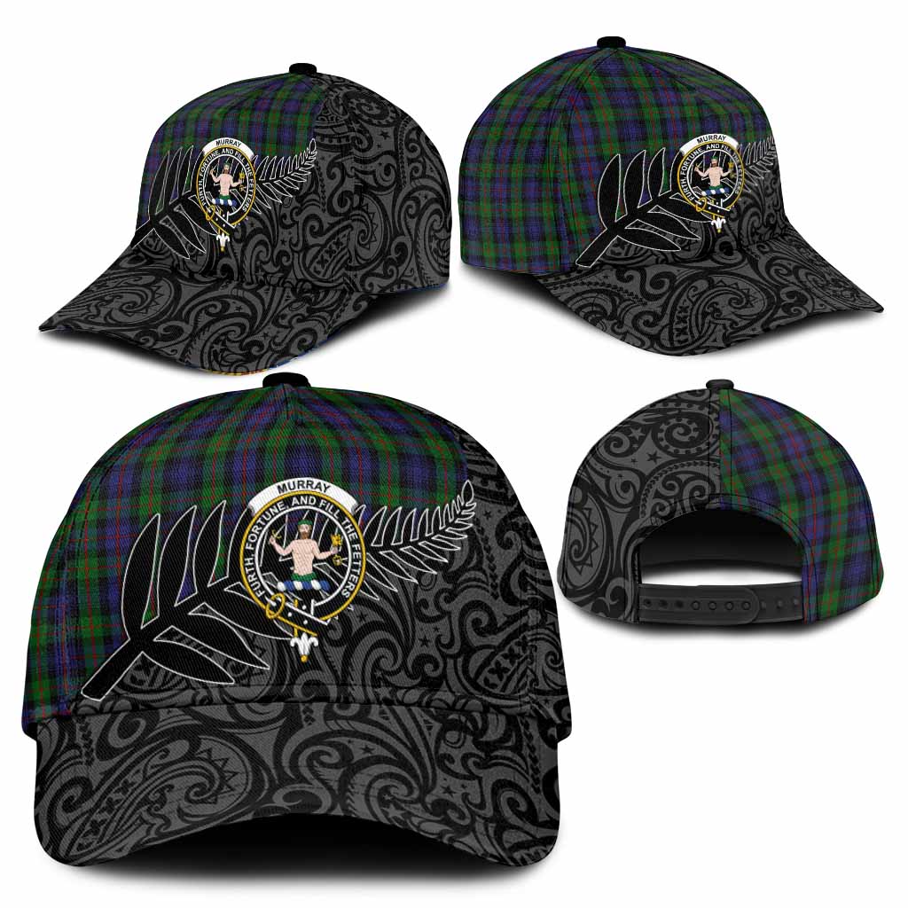 Murray Crest Tartan Classic Cap with New Zealand Silver Fern Half Style