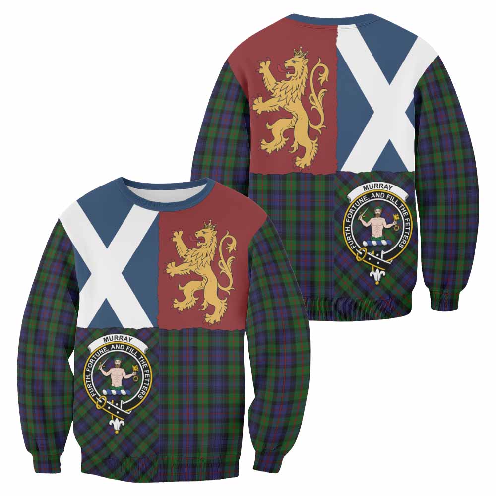 Murray Crest Tartan Sweatshirt with Lion Rampant Saltire Style