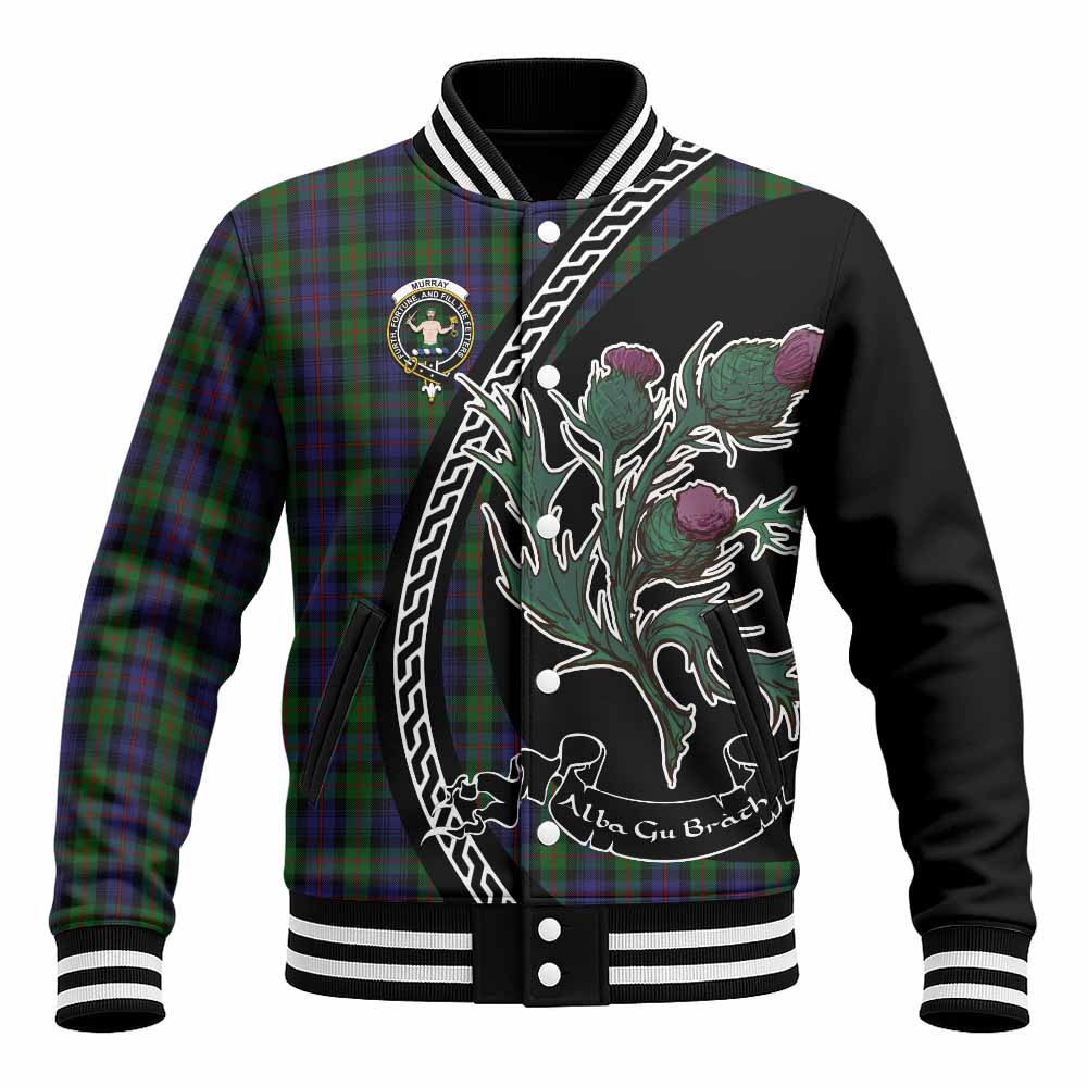 Murray Family Crest Tartan Baseball Jacket Alba Thistle Inspired - Tartan Vibes Clothing