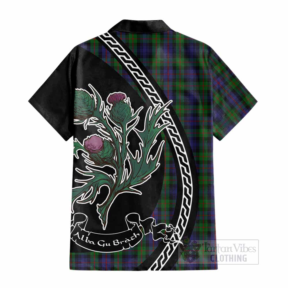 Murray Family Crest Tartan Cotton Hawaiian Shirt Alba Thistle Inspired - Tartan Vibes Clothing