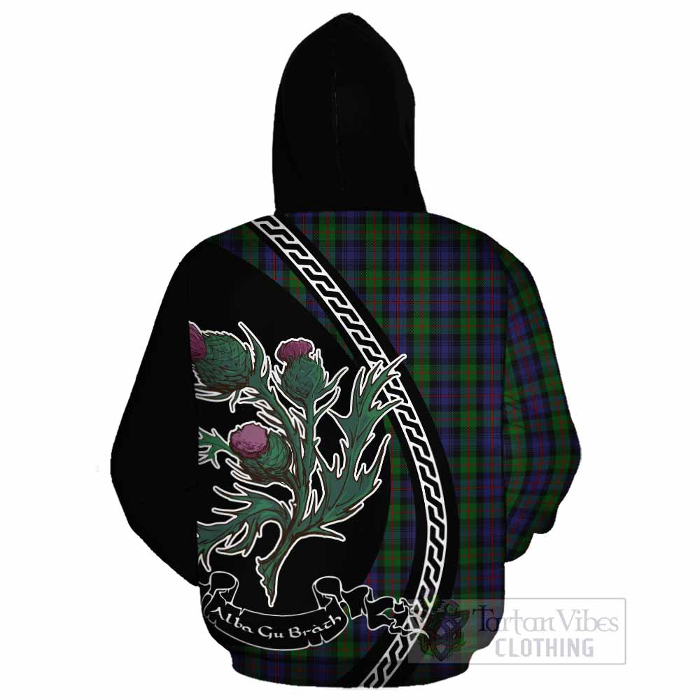 Murray Family Crest Tartan Cotton Hoodie Alba Thistle Inspired - Tartan Vibes Clothing