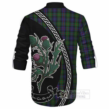 Murray Family Crest Tartan Ghillie Shirt Alba Thistle Inspired