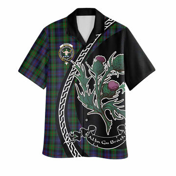 Murray Family Crest Tartan Hawaiian Shirt Alba Thistle Inspired