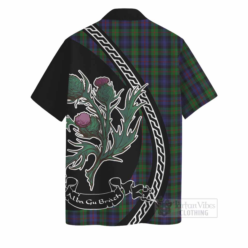 Murray Family Crest Tartan Hawaiian Shirt Alba Thistle Inspired - Tartan Vibes Clothing