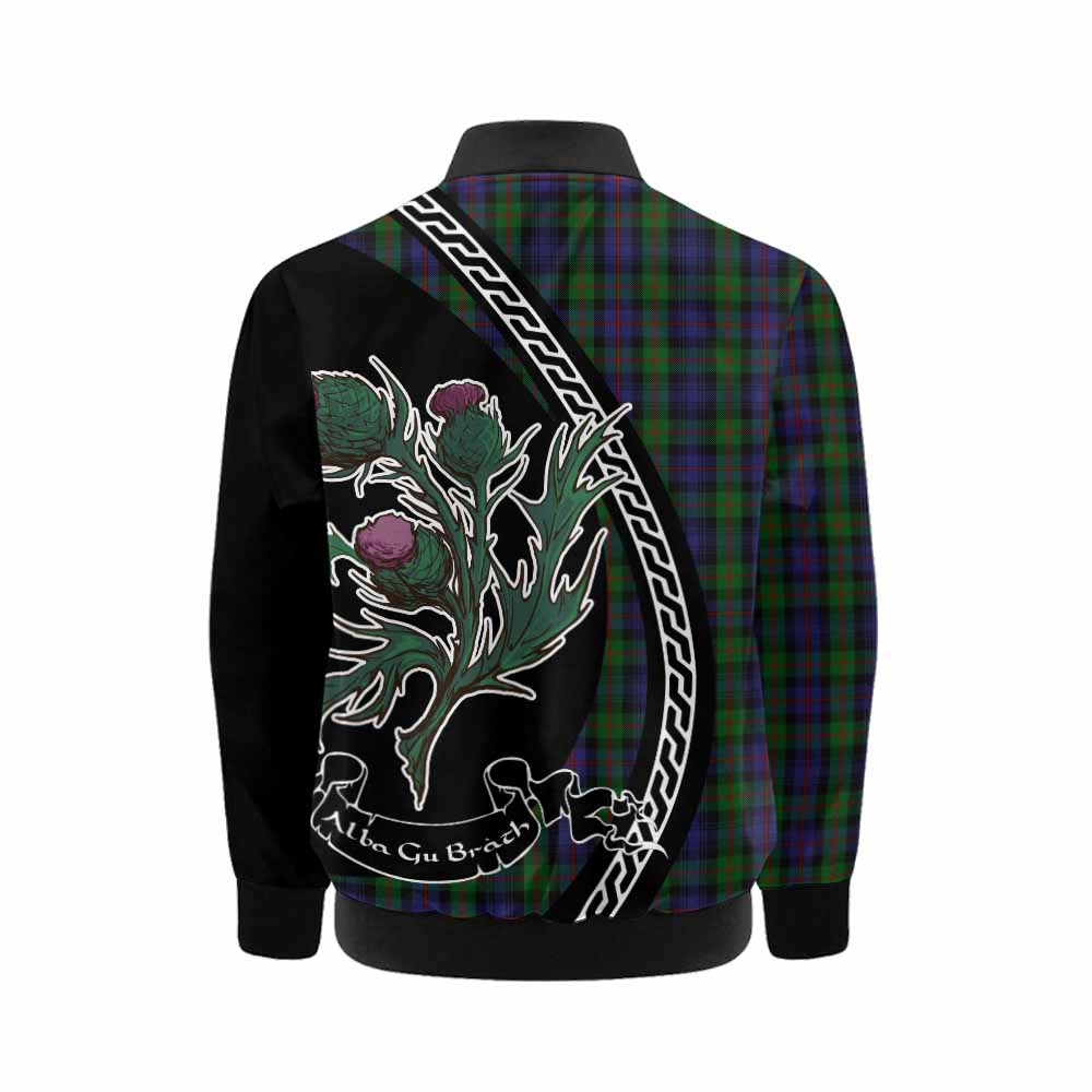 Murray Family Crest Tartan Kid Bomber Jacket Alba Thistle Inspired - Tartan Vibes Clothing