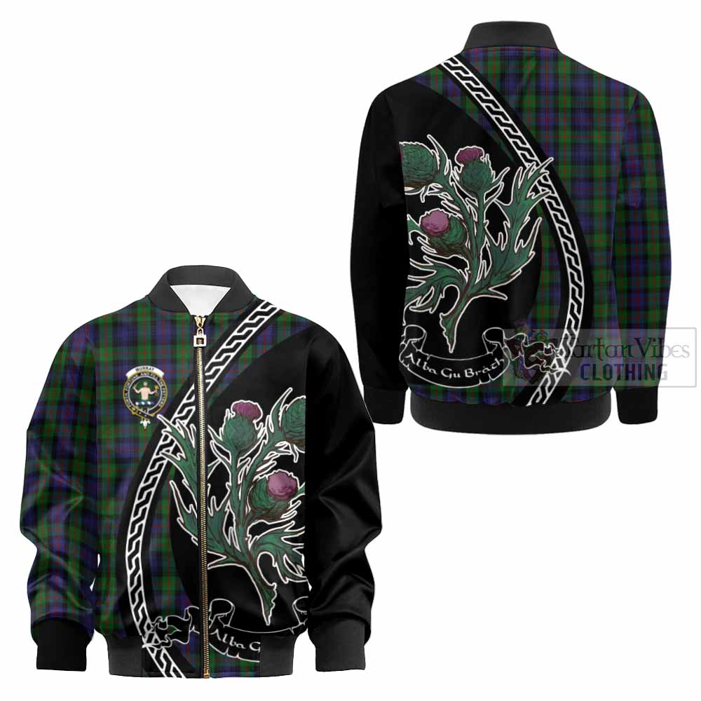 Murray Family Crest Tartan Kid Bomber Jacket Alba Thistle Inspired - Tartan Vibes Clothing