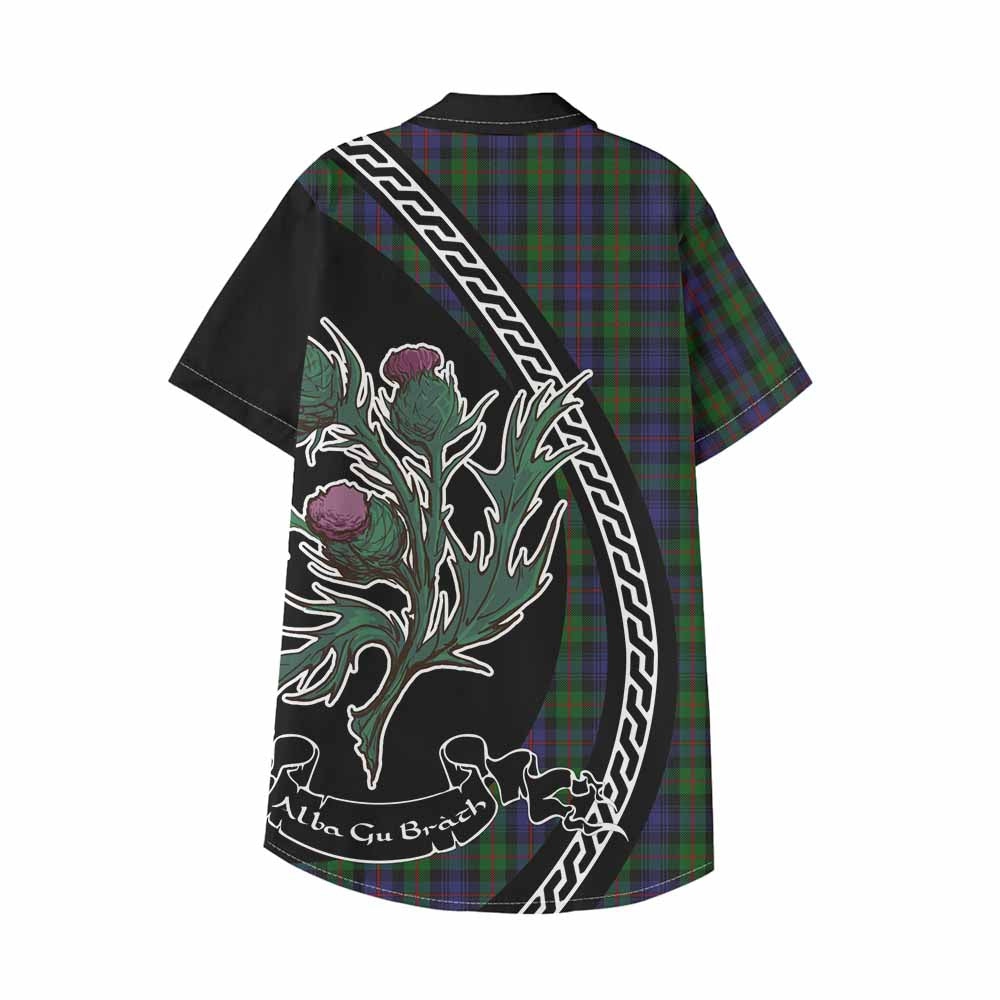 Murray Family Crest Tartan Kid Hawaiian Shirt Alba Thistle Inspired - Tartan Vibes Clothing