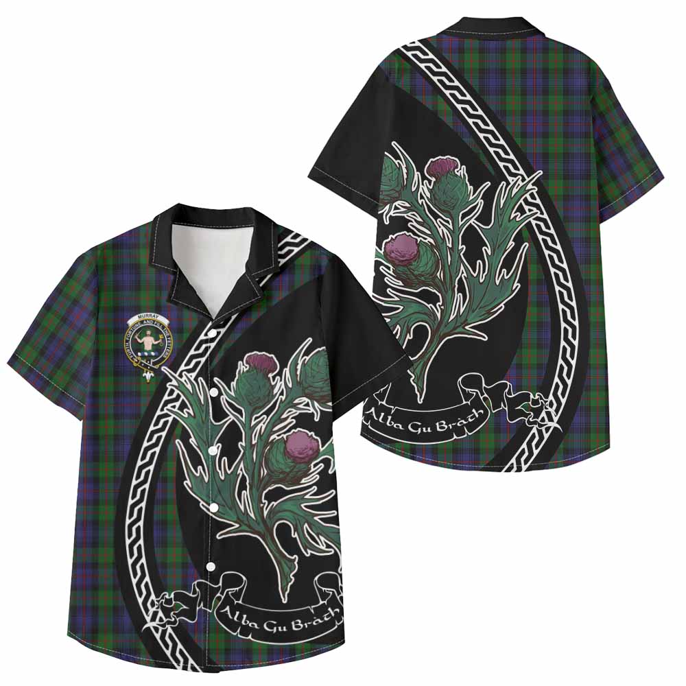 Murray Family Crest Tartan Kid Hawaiian Shirt Alba Thistle Inspired - Tartan Vibes Clothing