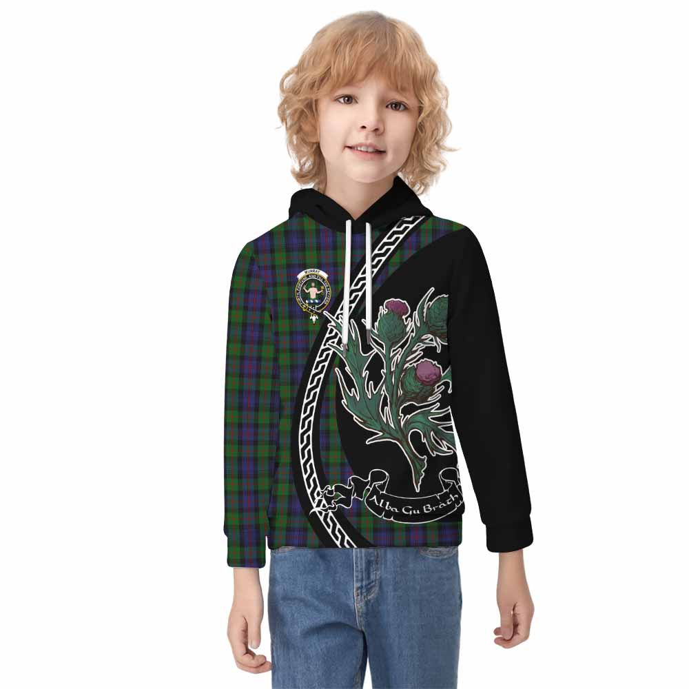 Murray Family Crest Tartan Kid Hoodie Alba Thistle Inspired - Tartan Vibes Clothing