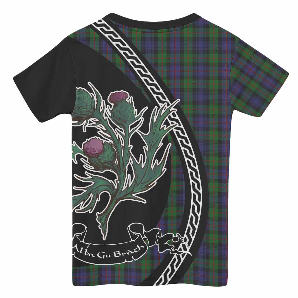 Murray Family Crest Tartan Kid T-shirt Alba Thistle Inspired - Tartan Vibes Clothing