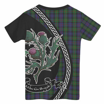 Murray Family Crest Tartan Kid T-shirt Alba Thistle Inspired - Tartan Vibes Clothing