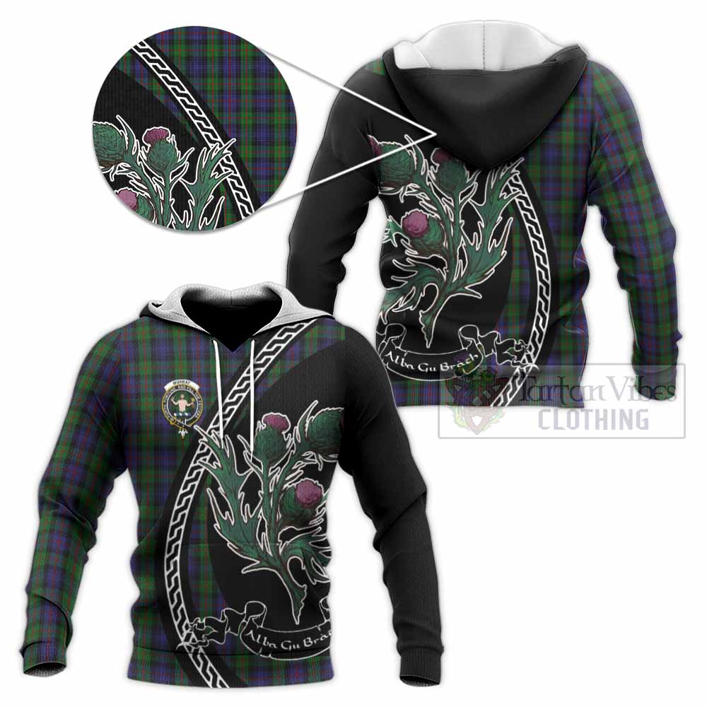 Murray Family Crest Tartan Knitted Hoodie Alba Thistle Inspired - Tartan Vibes Clothing