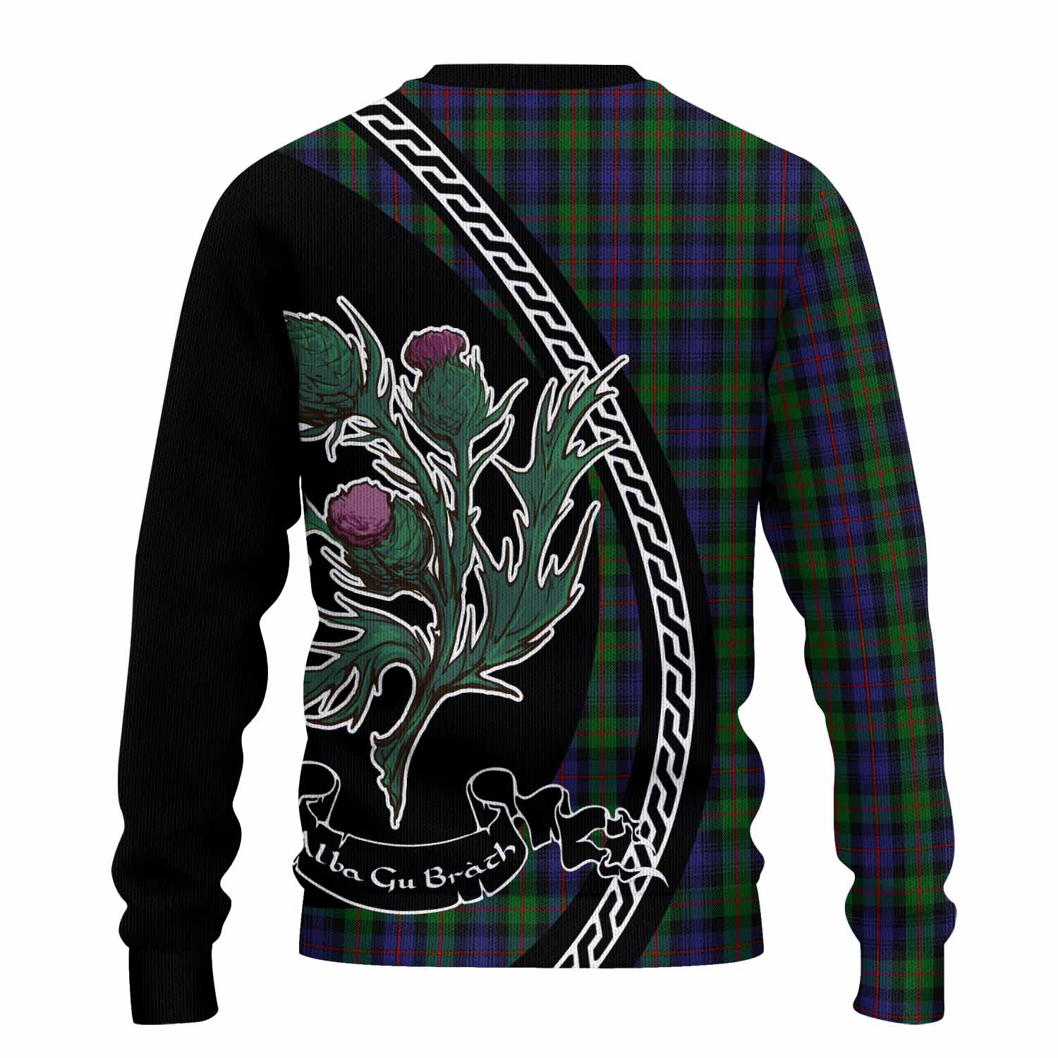 Murray Family Crest Tartan Knitted Sweater Alba Thistle Inspired - Tartan Vibes Clothing