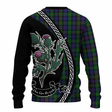Murray Family Crest Tartan Knitted Sweater Alba Thistle Inspired