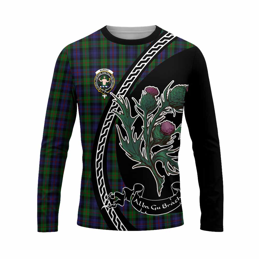 Murray Family Crest Tartan Long Sleeve T-Shirt Alba Thistle Inspired - Tartan Vibes Clothing