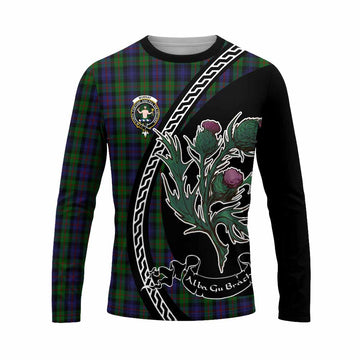 Murray Family Crest Tartan Long Sleeve T-Shirt Alba Thistle Inspired - Tartan Vibes Clothing