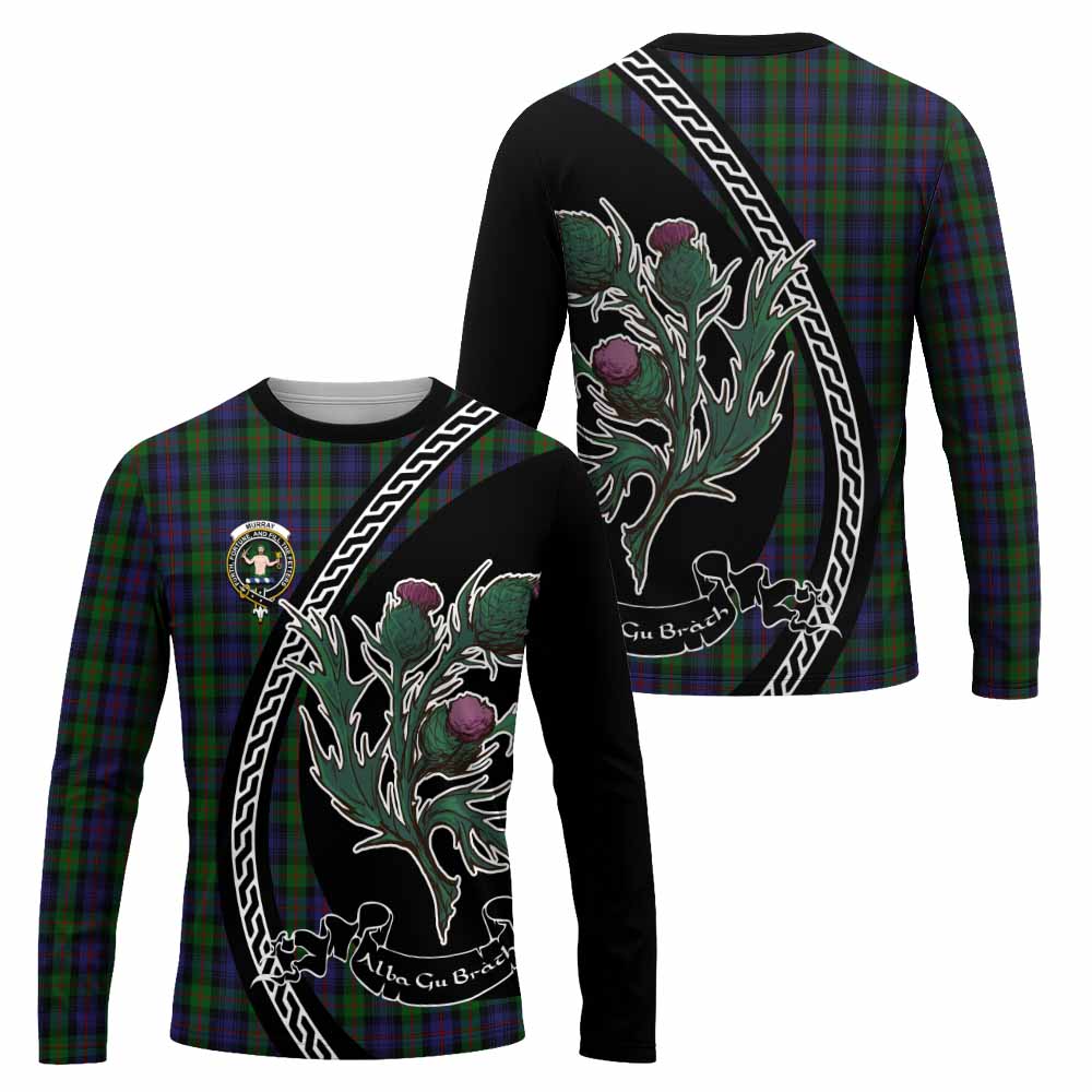 Murray Family Crest Tartan Long Sleeve T-Shirt Alba Thistle Inspired - Tartan Vibes Clothing