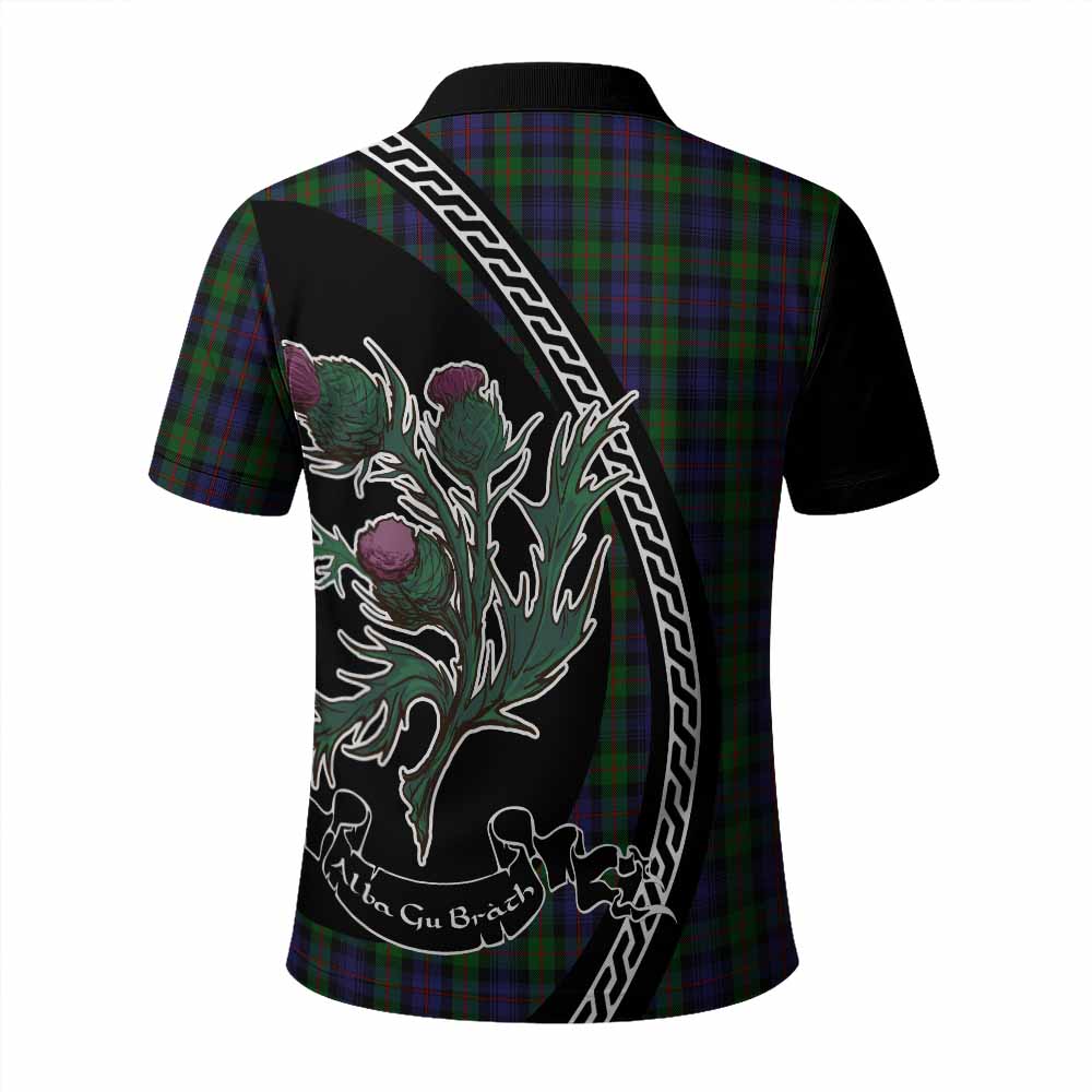 Murray Family Crest Tartan Polo Shirt Alba Thistle Inspired - Tartan Vibes Clothing