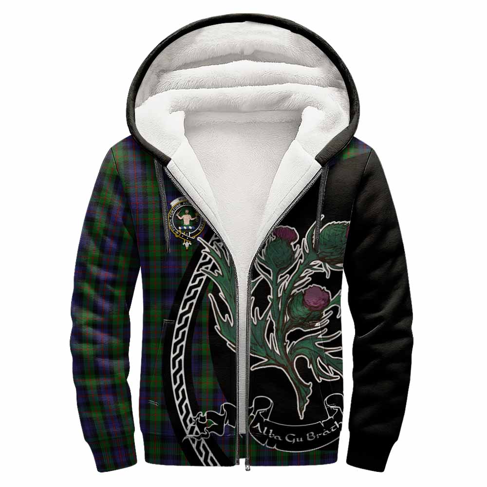 Murray Family Crest Tartan Sherpa Hoodie Alba Thistle Inspired - Tartan Vibes Clothing