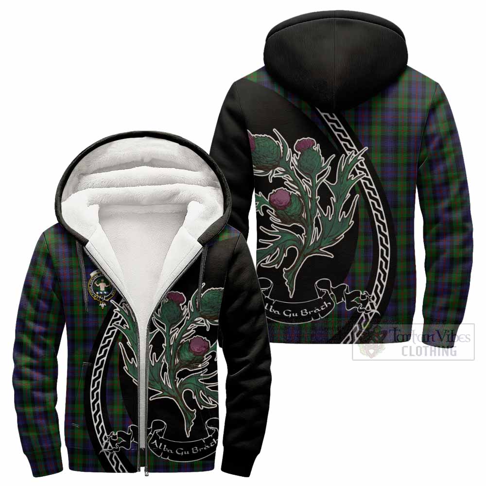 Murray Family Crest Tartan Sherpa Hoodie Alba Thistle Inspired - Tartan Vibes Clothing