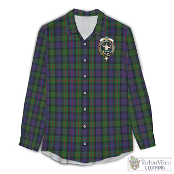 Murray of Atholl Tartan Womens Casual Shirt with Family Crest