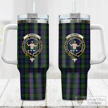 Tartan Vibes Clothing Murray of Atholl Tartan and Family Crest Tumbler with Handle