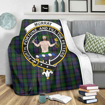 Murray of Atholl Tartan Blanket with Family Crest