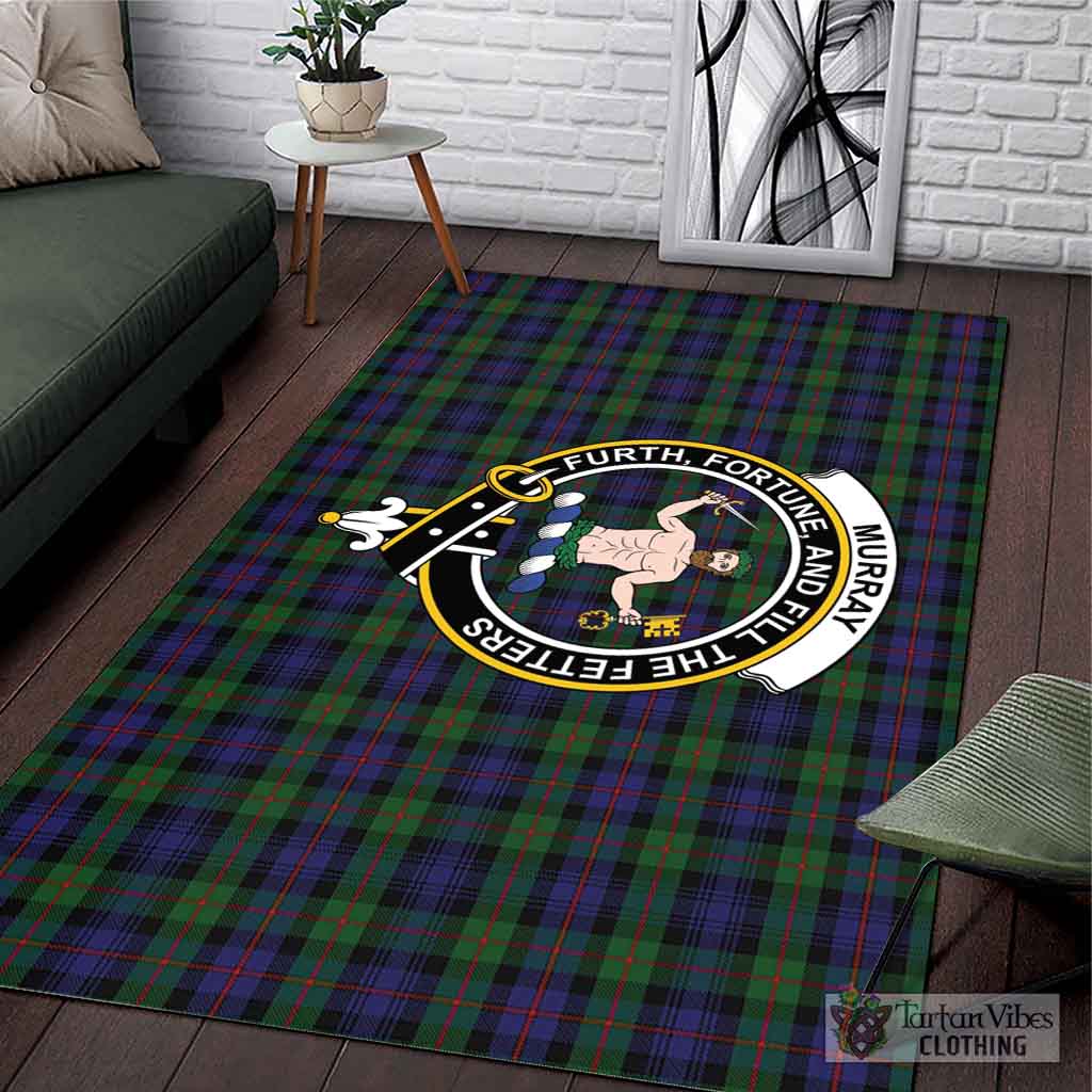 Tartan Vibes Clothing Murray of Atholl Tartan Area Rug with Family Crest