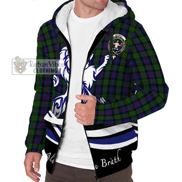 Murray Tartan Sherpa Hoodie with Alba Gu Brath Regal Lion Emblem