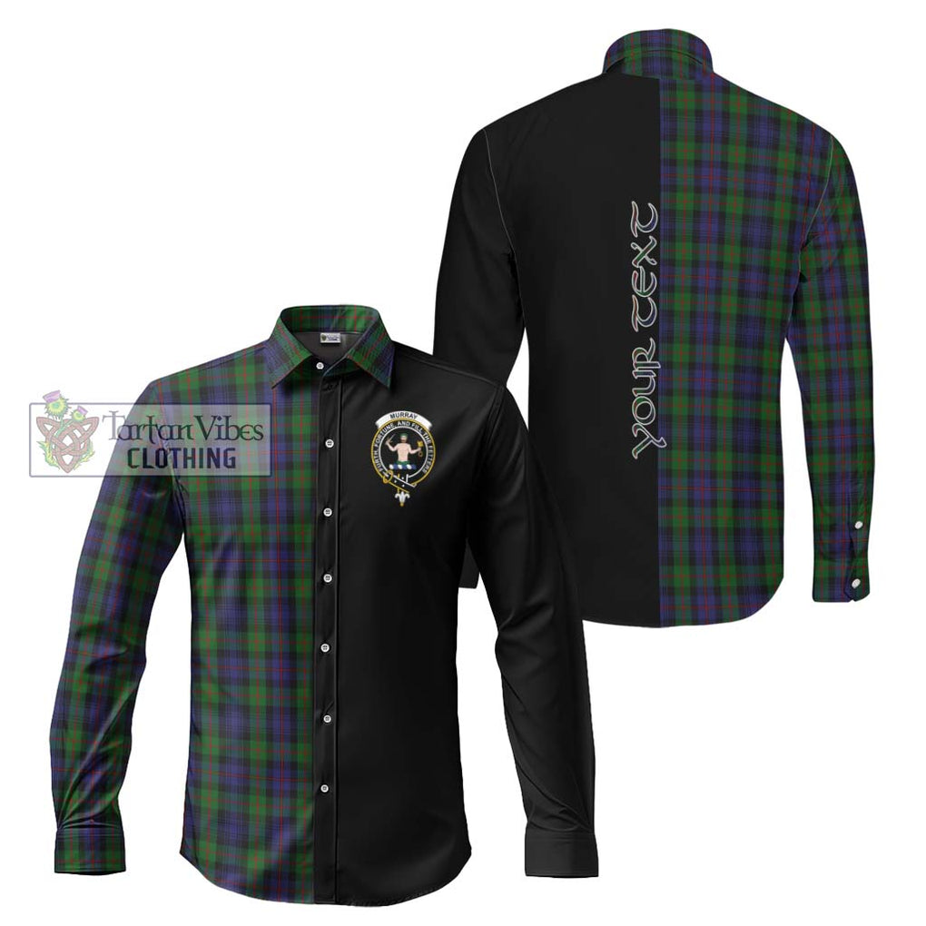 Murray Tartan Long Sleeve Button Shirt with Family Crest and Half Of Me Style Men's Shirt S - Tartanvibesclothing Shop