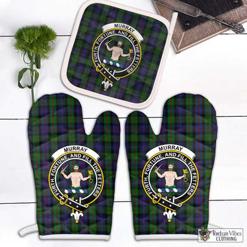 Murray Tartan Combo Oven Mitt & Pot-Holder with Family Crest Combo 1 Oven Mitt & 1 Pot-Holder White - Tartan Vibes Clothing