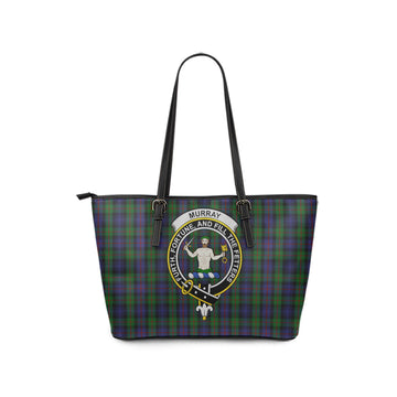Murray Tartan Leather Tote Bag with Family Crest