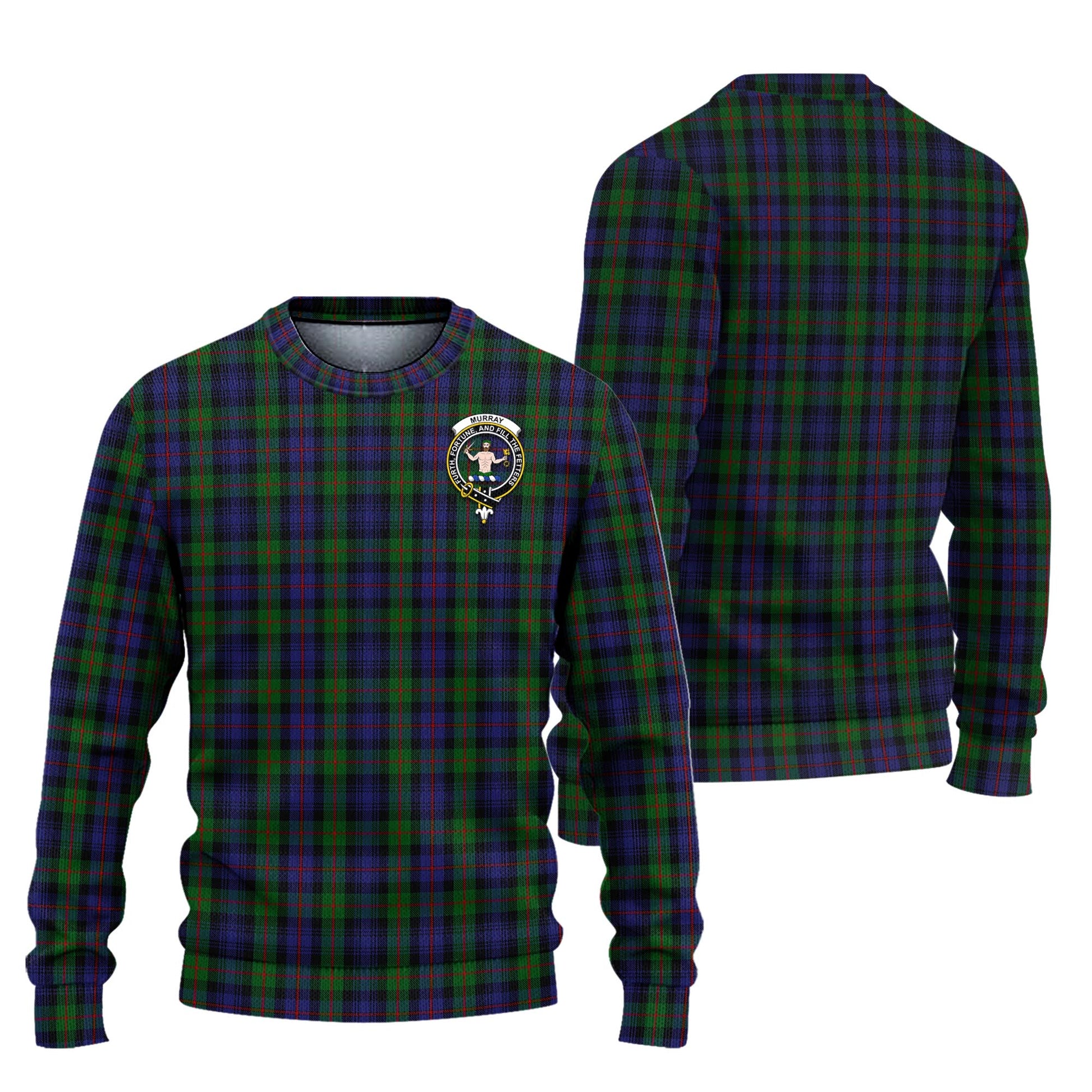 Murray of Atholl Tartan Knitted Sweater with Family Crest Unisex - Tartanvibesclothing