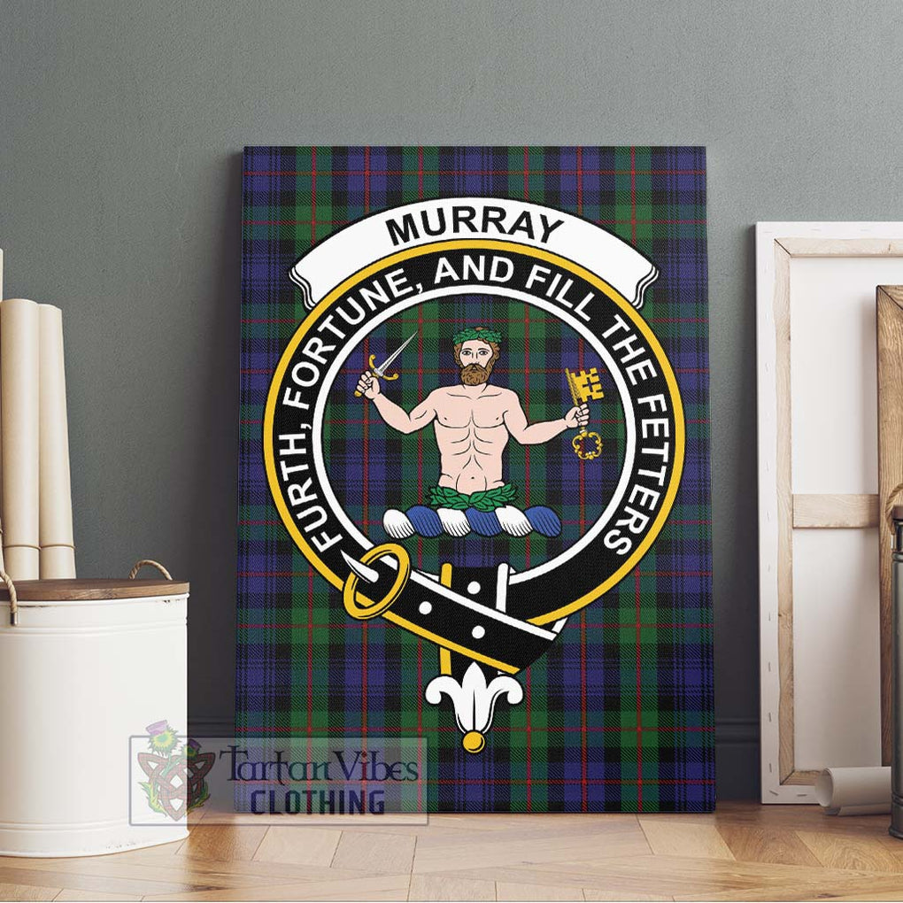 Murray Tartan Canvas Print Wall Art with Family Crest Without Frame - Tartan Vibes Clothing