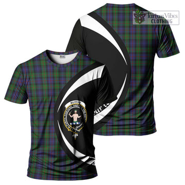 Murray Tartan T-Shirt with Family Crest Circle Style