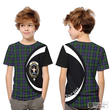 Murray Tartan Kid T-Shirt with Family Crest Circle Style Youth XL Size14 - Tartan Vibes Clothing