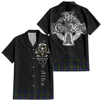 Murray Tartan Hawaiian Shirt Shirt Featuring Alba Gu Brath Family Crest Celtic Inspired