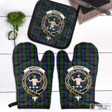 Murray Tartan Combo Oven Mitt & Pot-Holder with Family Crest Combo 1 Oven Mitt & 1 Pot-Holder Black - Tartan Vibes Clothing