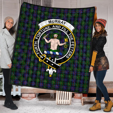 Murray of Atholl Tartan Quilt with Family Crest