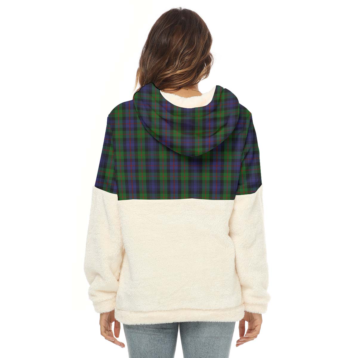 Murray Tartan Women's Borg Fleece Hoodie With Half Zip - Tartan Vibes Clothing