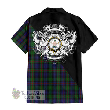 Murray Tartan Hawaiian Shirt with Family Crest and Military Logo Style