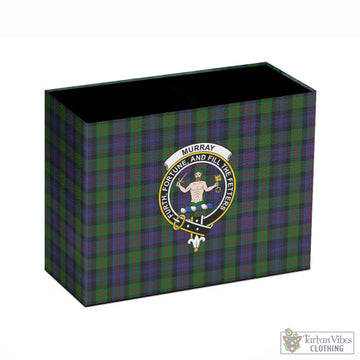 Tartan Vibes Clothing Murray of Atholl Tartan Pen Holder with Family Crest