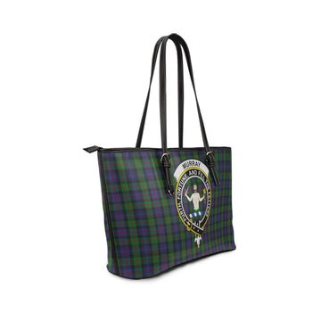 Murray Tartan Leather Tote Bag with Family Crest
