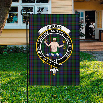 Murray Tartan Garden Flag with Family Crest