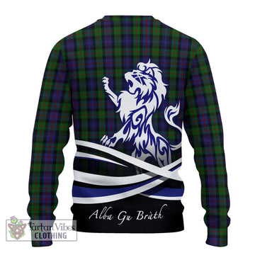 Murray Tartan Knitted Sweater with Alba Gu Brath Regal Lion Emblem - Tartanvibesclothing Shop