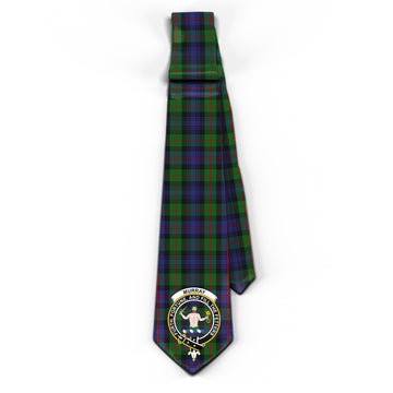 Murray of Atholl Tartan Classic Necktie with Family Crest