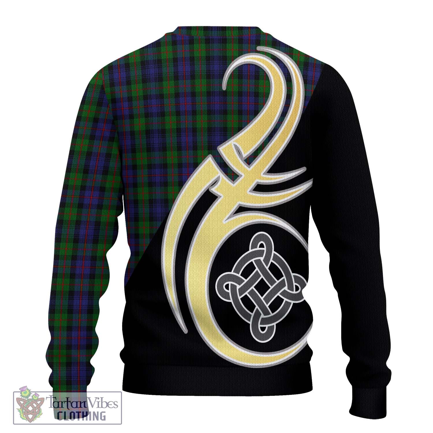 Murray Tartan Knitted Sweater with Family Crest and Celtic Symbol Style - Tartan Vibes Clothing