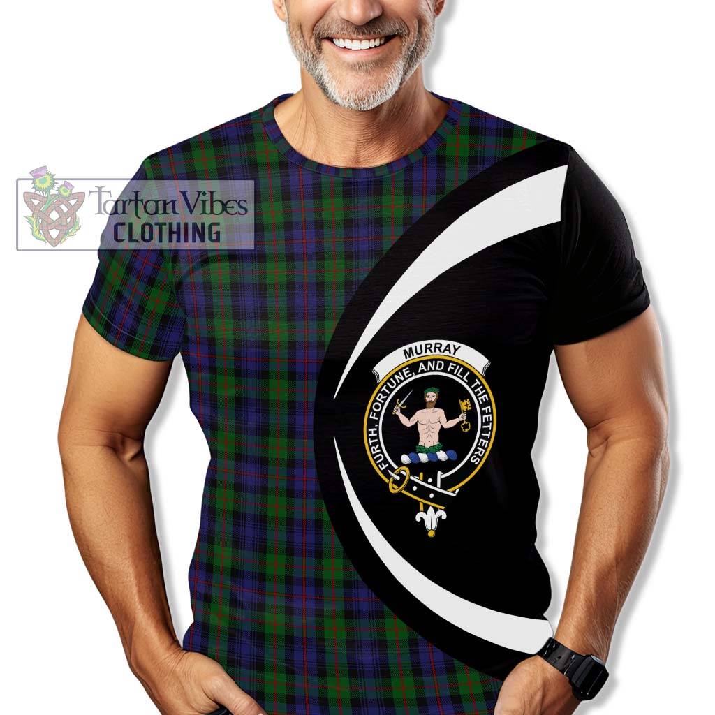 Murray Tartan T-Shirt with Family Crest Circle Style - Tartan Vibes Clothing
