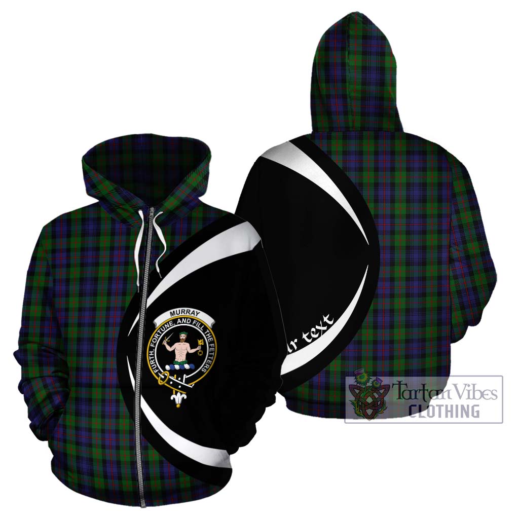 Murray Tartan Hoodie with Family Crest Circle Style - Tartan Vibes Clothing